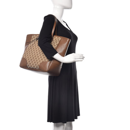 Gucci Monogram Medium Bree Zippered Tote Beige Tabacco 2 of 9