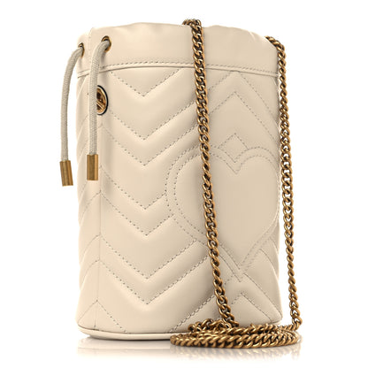 Gucci Calfskin Matelasse Mini GG Marmont 2.0 Bucket Bag White 3 of 11