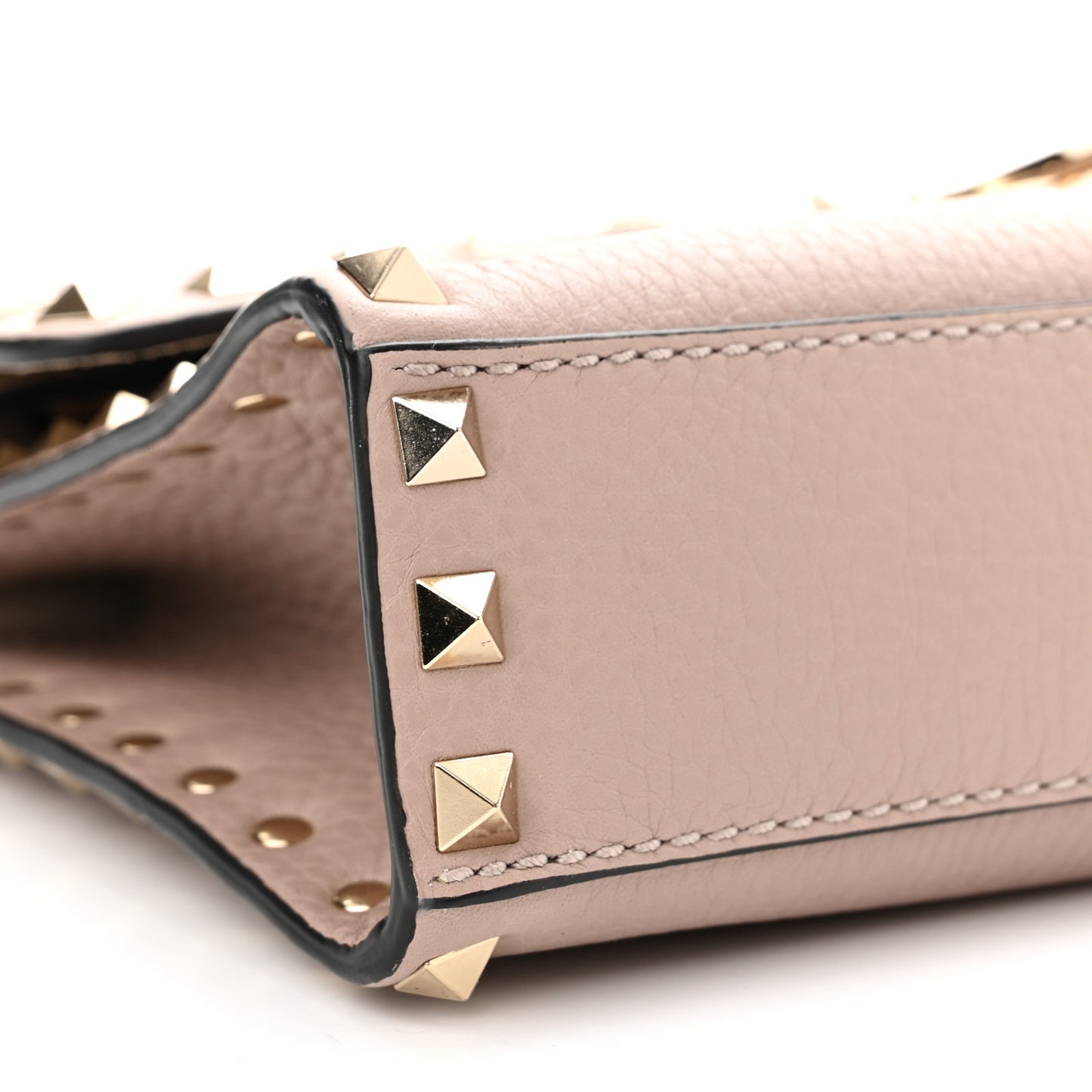 Pebbled Calfskin Medium Rockstud Flip Lock Crossbody Bag Poudre