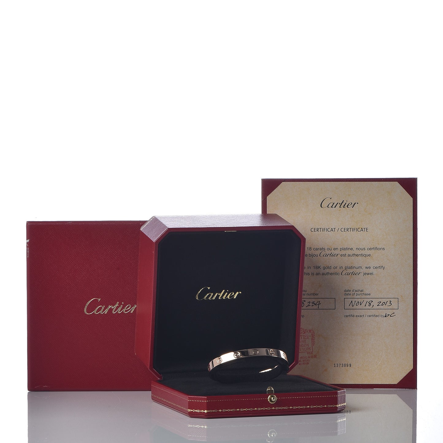 18K Pink Gold LOVE Cuff Bracelet 17