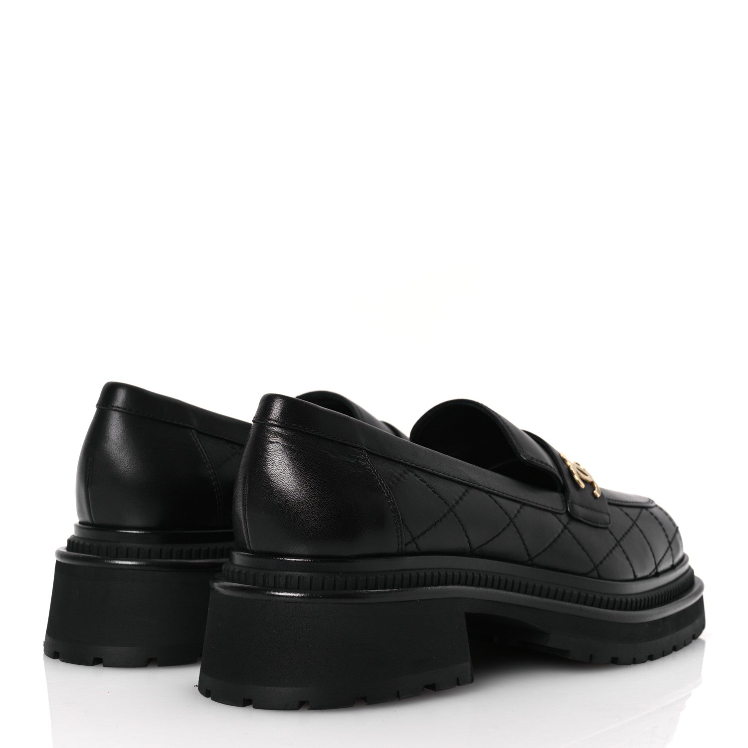 Chanel Calfskin Quilted CC Mocassin Loafers 40.5 Black 5 of 10