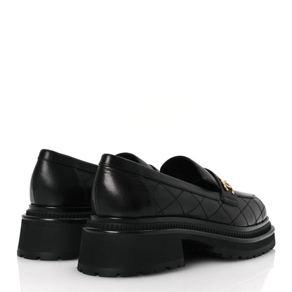 Chanel Calfskin Quilted CC Mocassin Loafers 40.5 Black 5 of 10