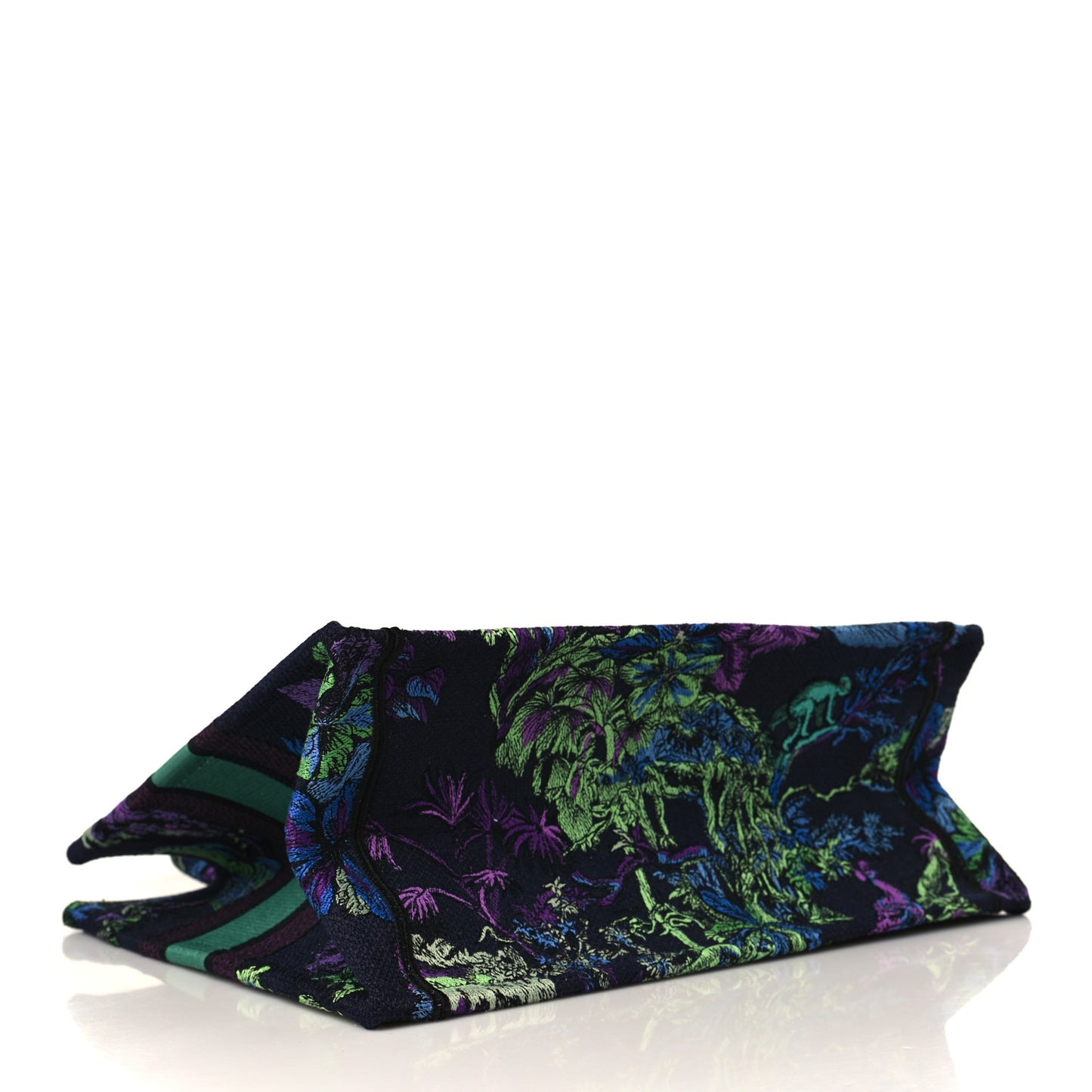 Canvas Embroidered Medium Toile De Jouy Voyage Book Tote Blue Multicolor