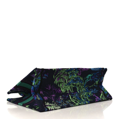 Christian Dior Canvas Embroidered Medium Toile De Jouy Voyage Book Tote Blue Multicolor 4 of 9