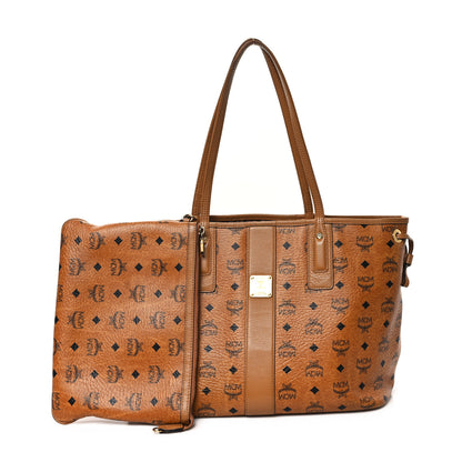 MCM Visetos Medium Liz Reversible Shopper Tote Cognac 3 of 17