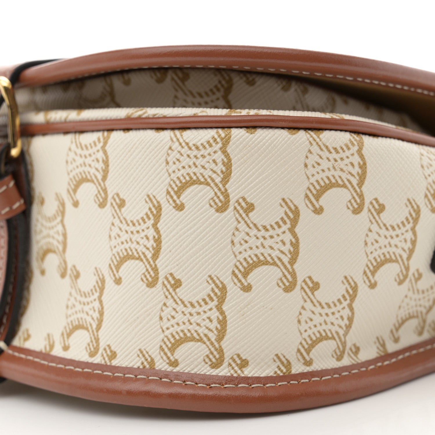 Celine Triomphe Canvas Medium Folco Bag White 10 of 12