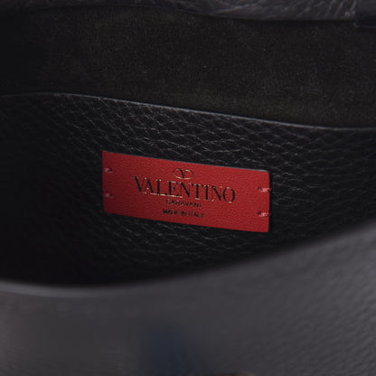 Valentino Garavani Pebbled Calfskin Small Rockstud Overlay Flap Shoulder Bag Black 8 of 9