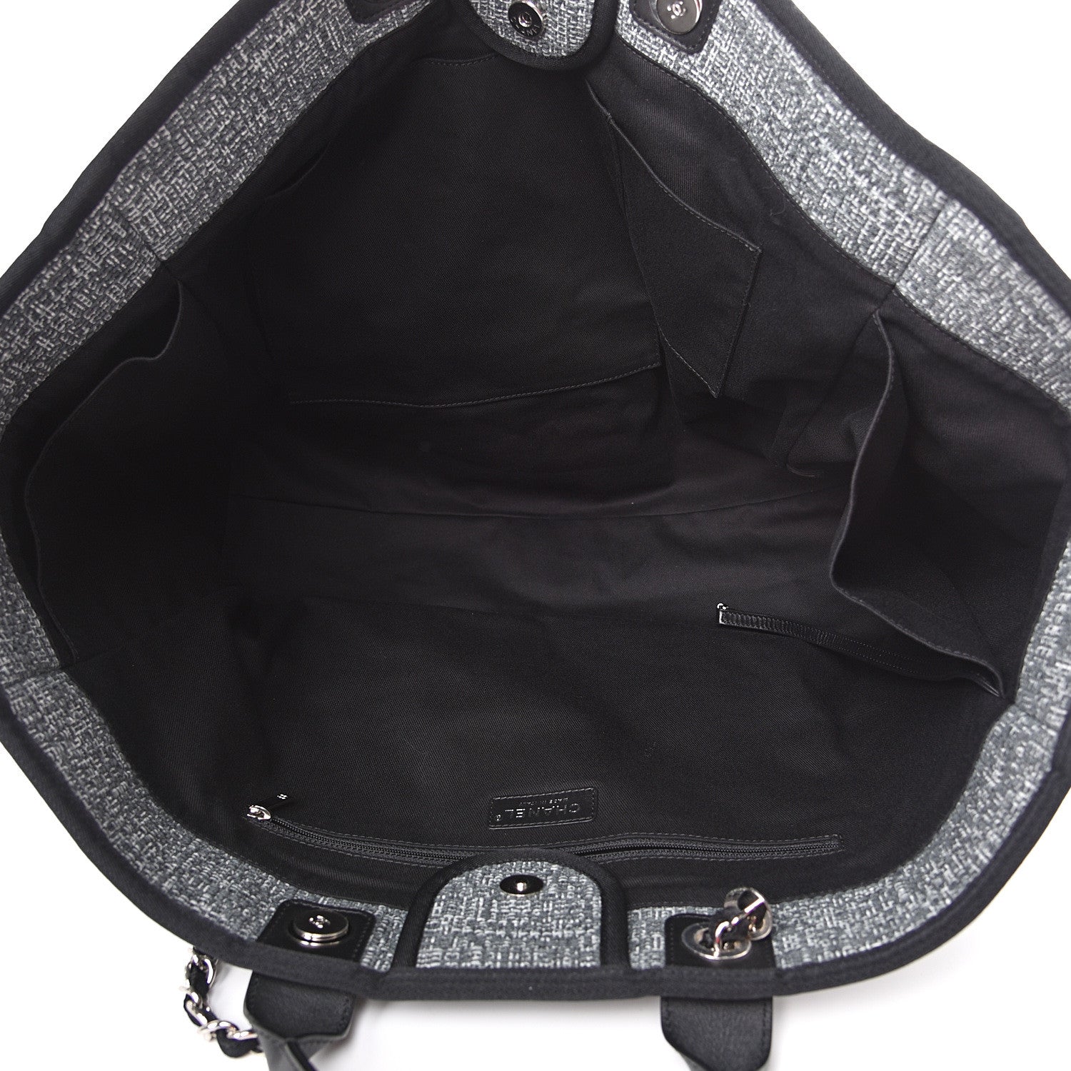 Chanel Canvas Extra Large Deauville Tote Charcoal 4 of 9