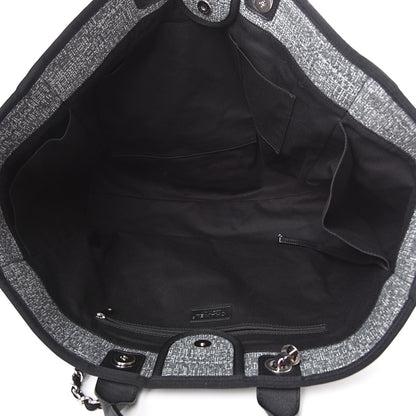 Chanel Canvas Extra Large Deauville Tote Charcoal 4 of 9