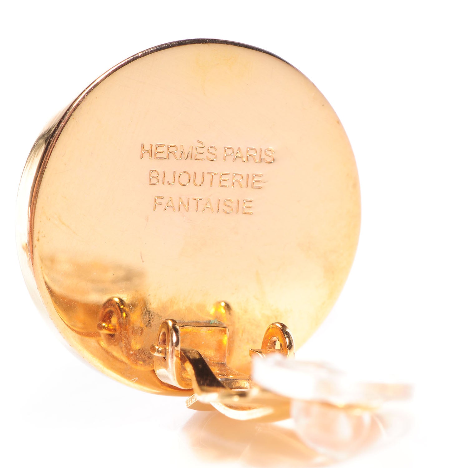 Hermes Caleche Clip On Earrings Gold 4 of 5