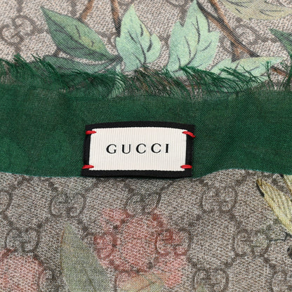 Gucci Modal Silk GG Monogram GG Tian Shawl Scarf Green Dark Green 7 of 8