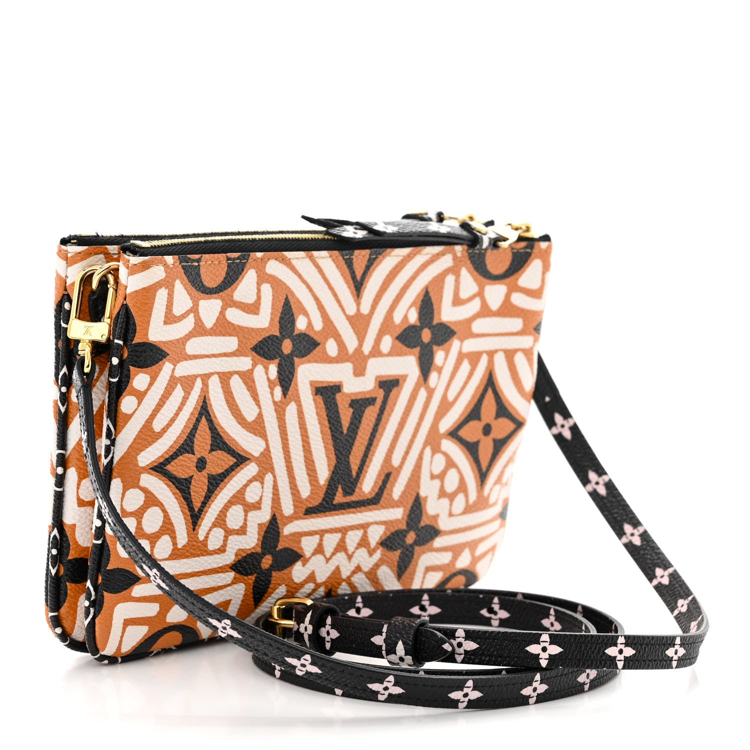 Louis Vuitton Monogram Giant Crafty Double Zip Pochette Creme Caramel 3 of 11