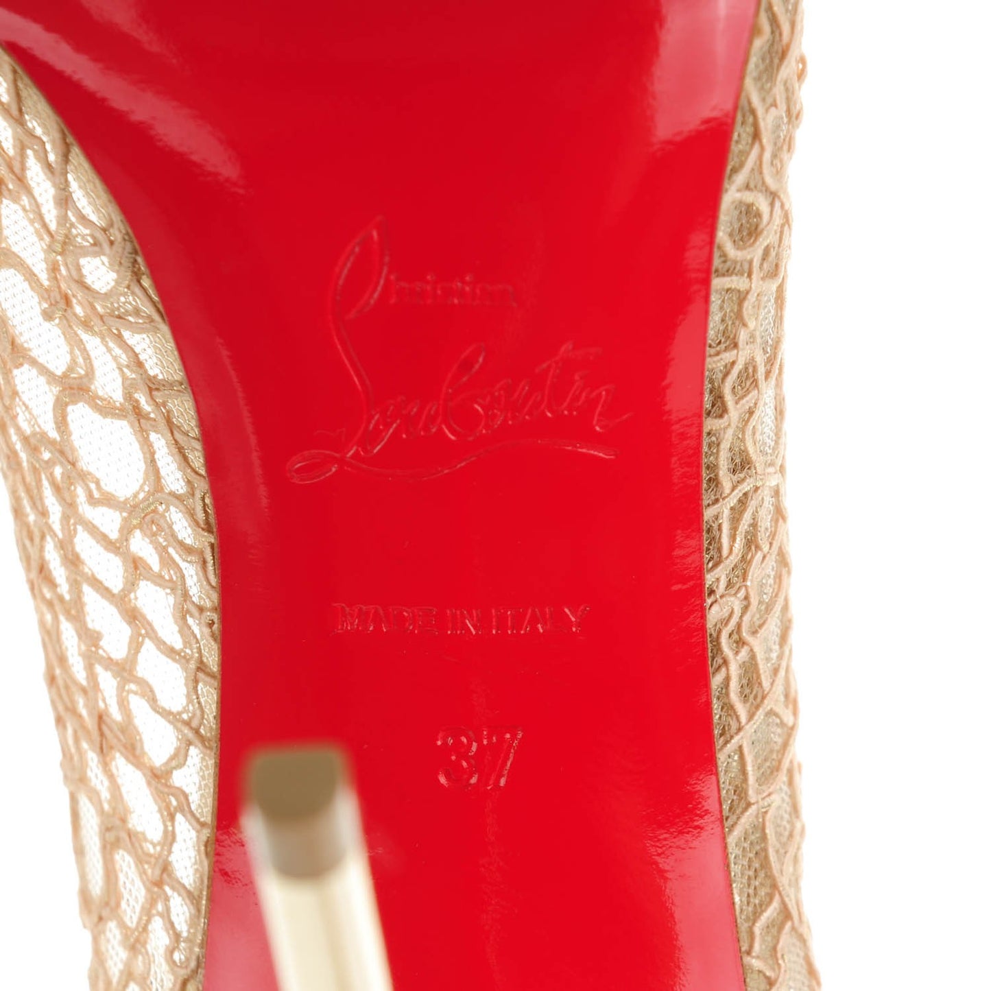 Metallic Fishnet Follies Resille 100 Pumps 37 Gold