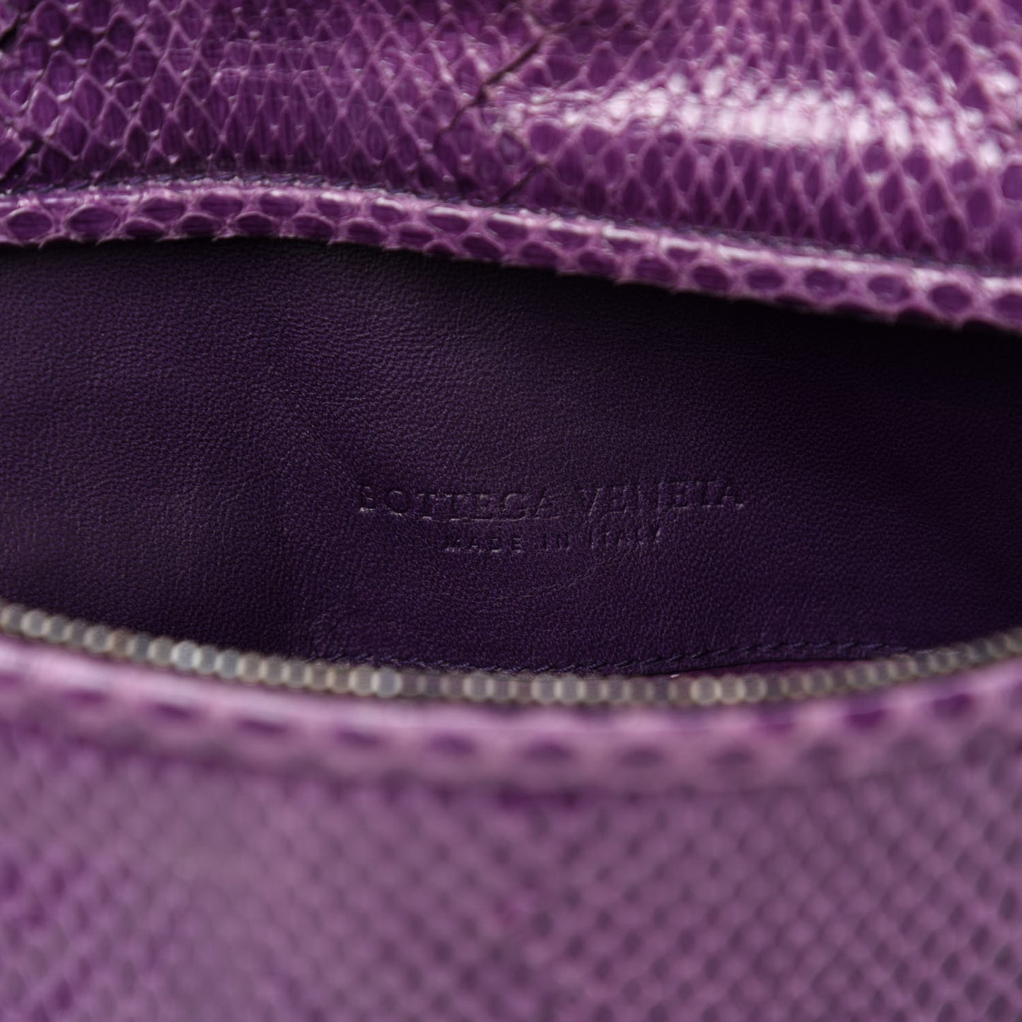 Ayers Snakeskin Flat Clutch Crossbody Purple