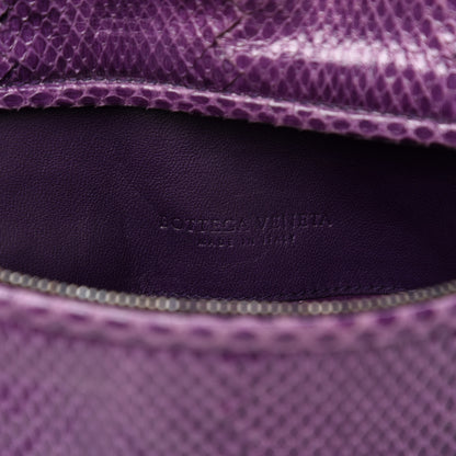 Bottega Veneta Ayers Snakeskin Flat Clutch Crossbody Purple 9 of 11