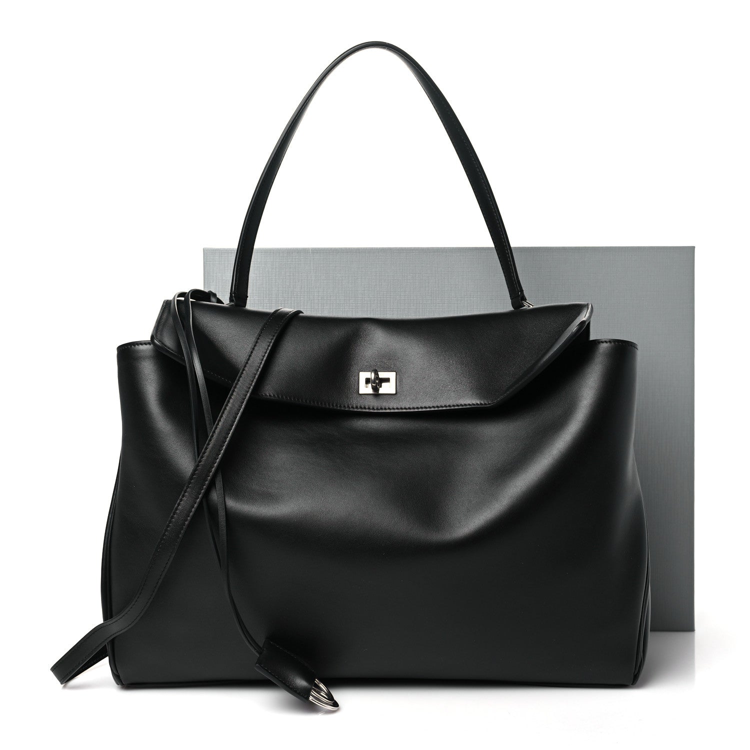 Balenciaga Smooth Calfskin Large Rodeo Top Handle Handbag Black 11 of 11