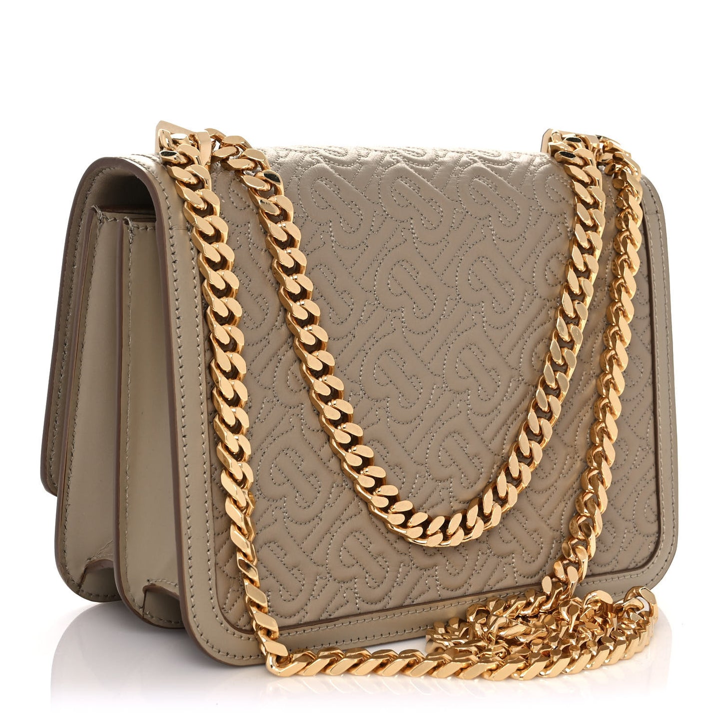 Calfskin Monogram Embossed Small TB Chain Bag Honey