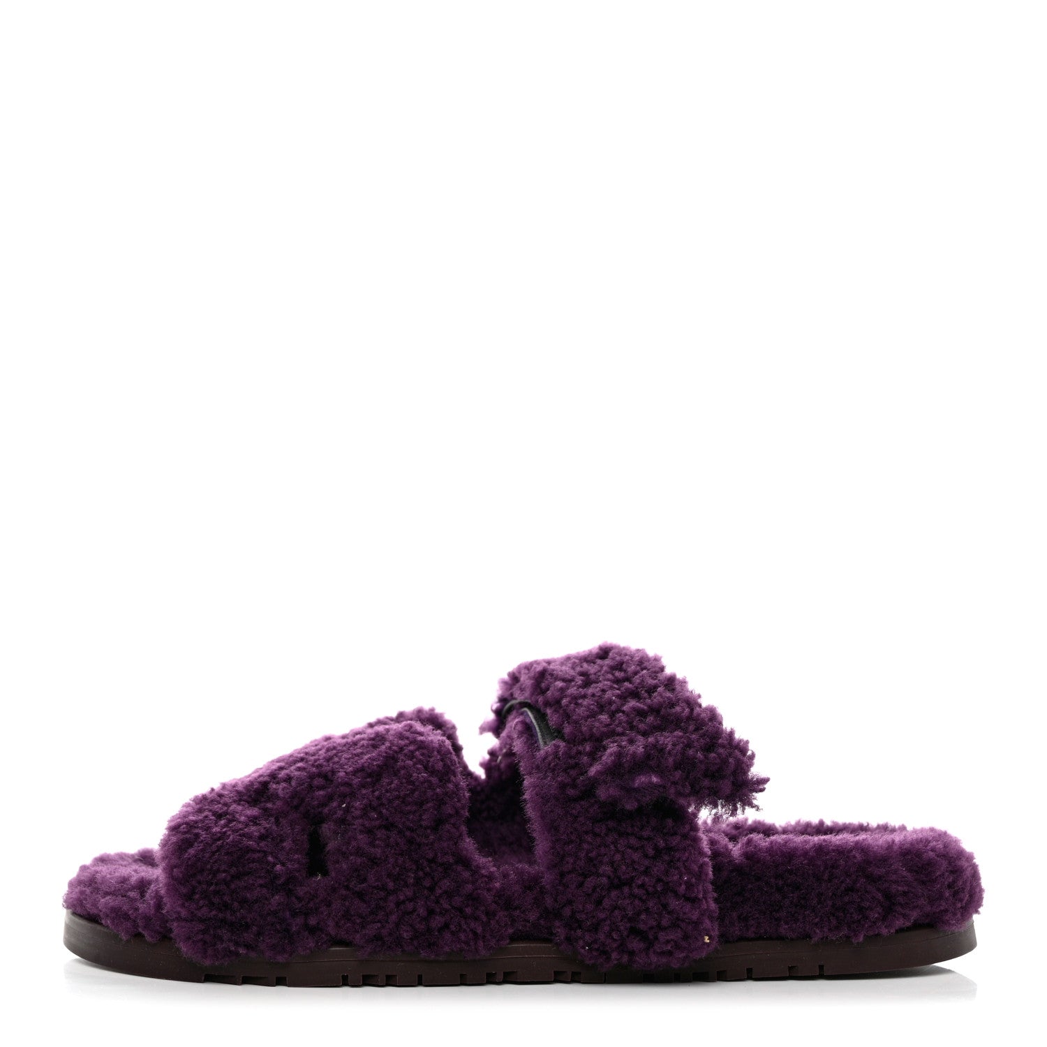 Hermes Woolskin Womens Chypre Sandals 40 Violet Fonce 1 of 9