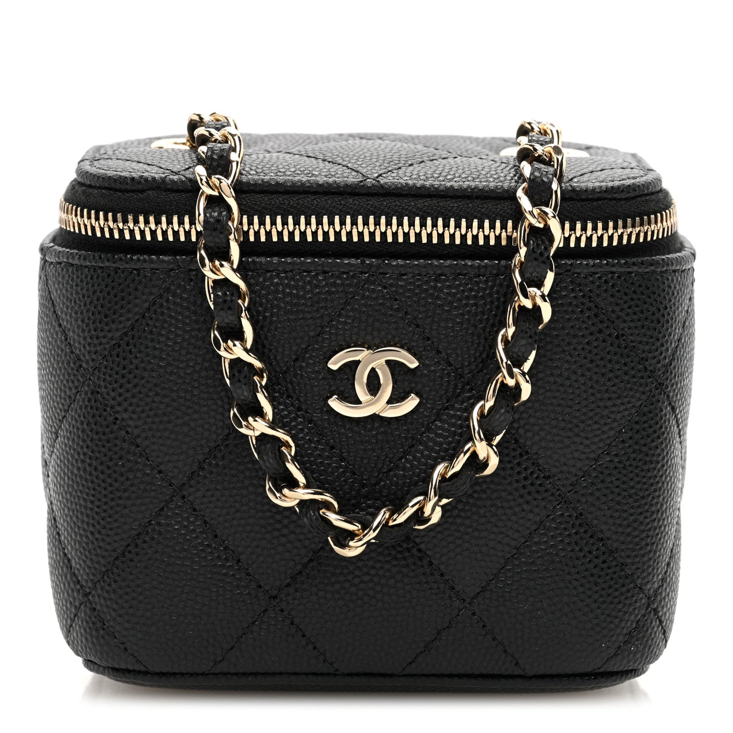 Chanel Caviar Quilted Mini Vanity Case With Chain Black 1 of 11