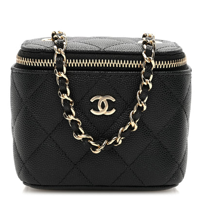 Chanel Caviar Quilted Mini Vanity Case With Chain Black 1 of 11