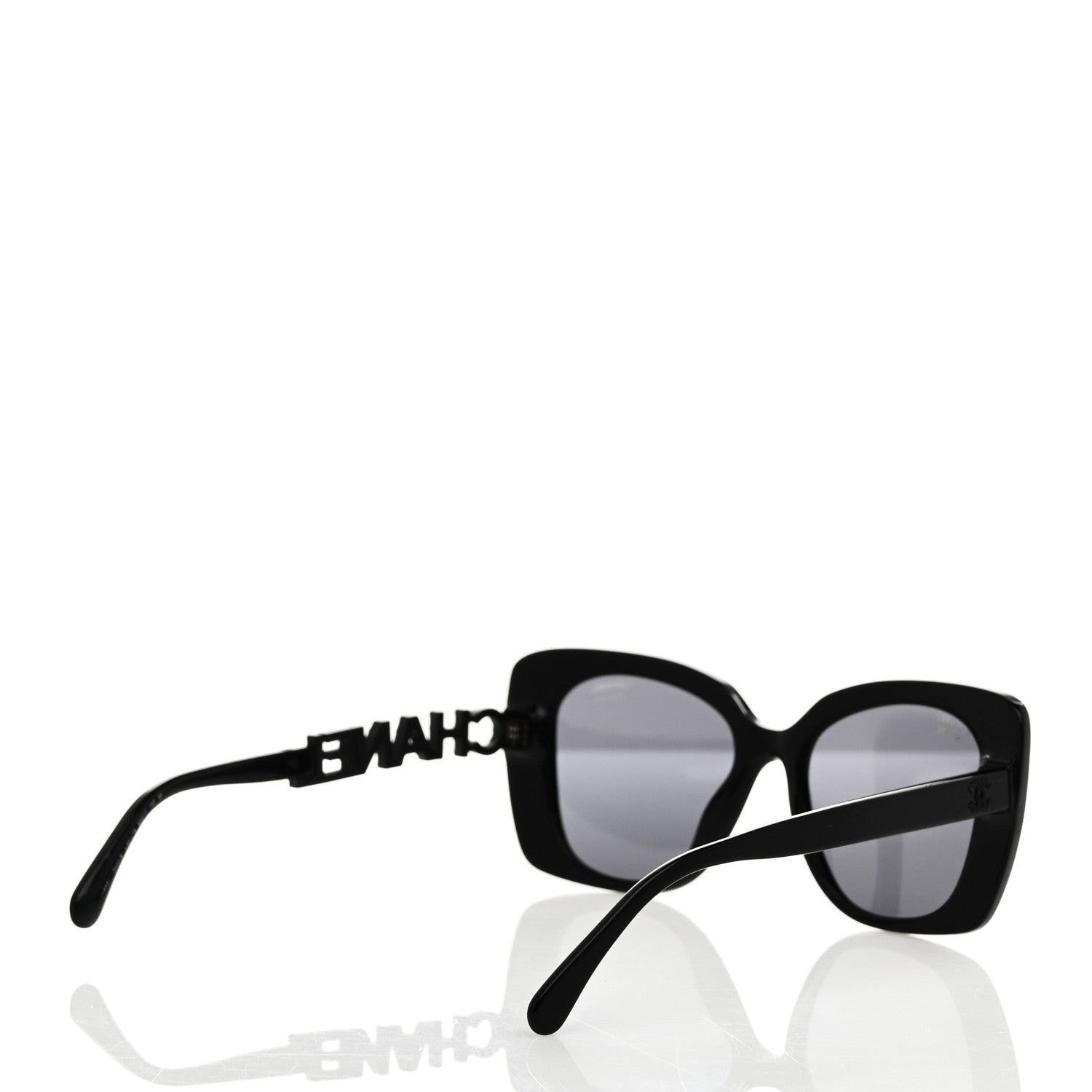 Chanel Acetate Strass Polarized Square Sunglasses 5422-B Black 4 of 8