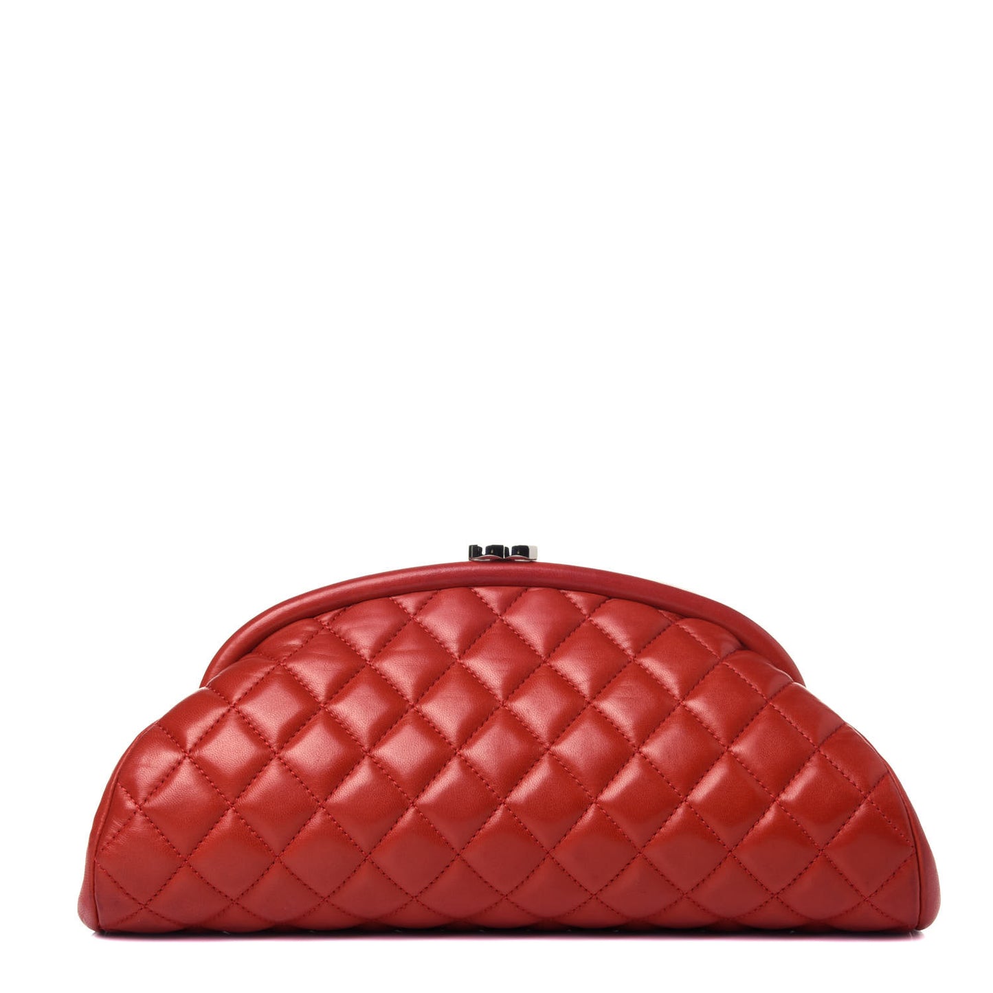 Lambskin Quilted Timeless Clutch Red