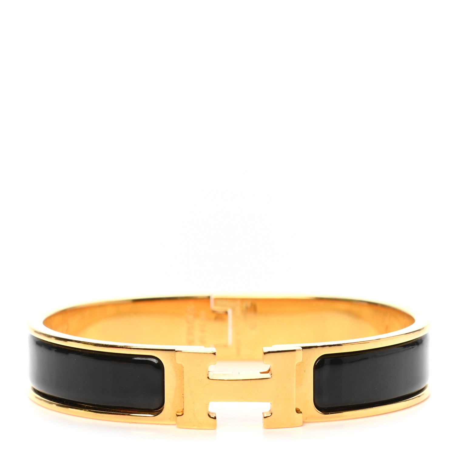 Hermes Enamel Narrow Clic Clac H Bracelet GM Black 1 of 5