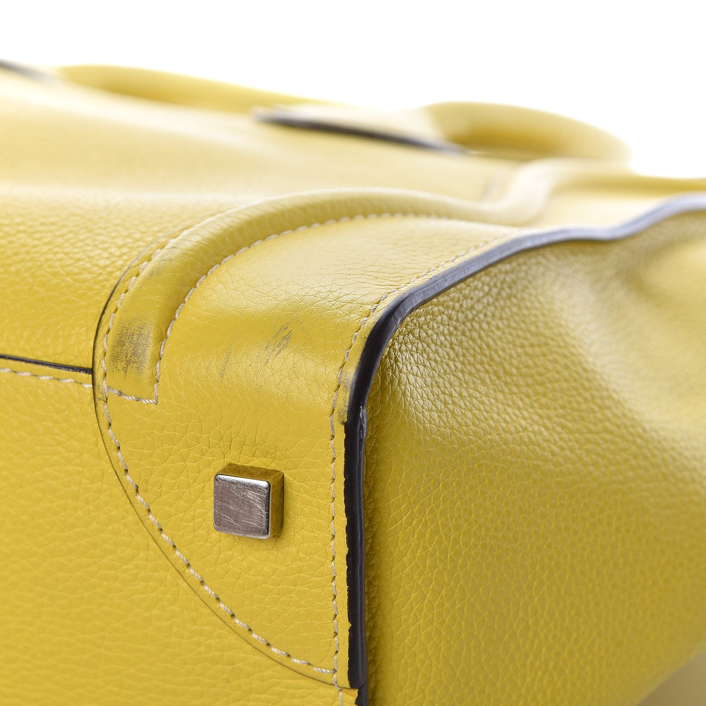 Drummed Calfskin Mini Luggage Citron