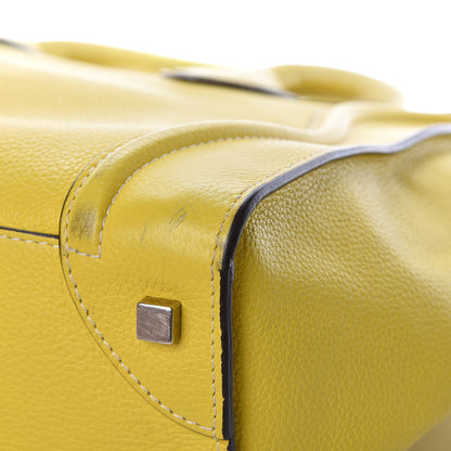 Celine Drummed Calfskin Mini Luggage Citron 16 of 26