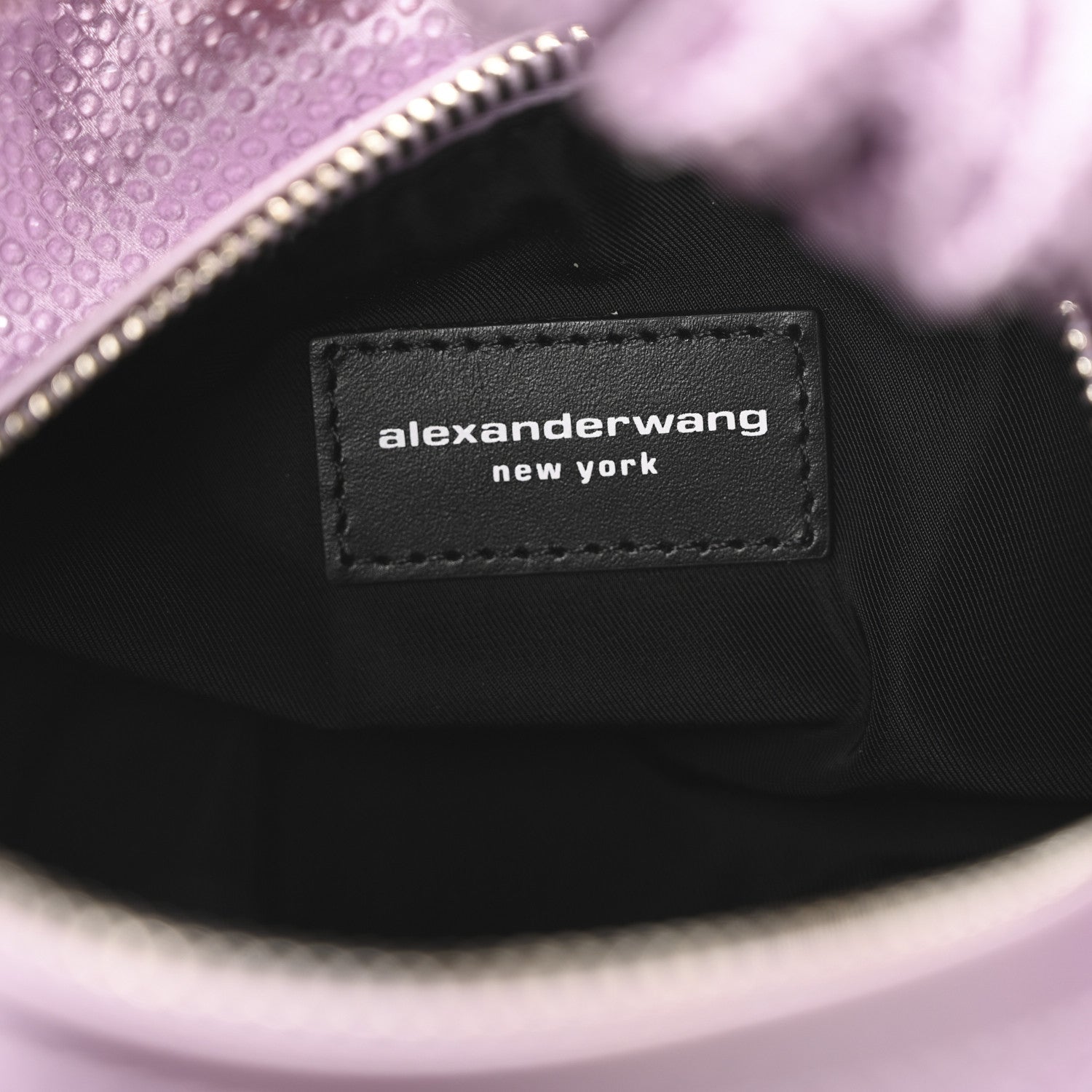 Alexander Wang Mesh Crystal Rhinestone Mini Scrunchie Clutch Winsome Orchid 6 of 10