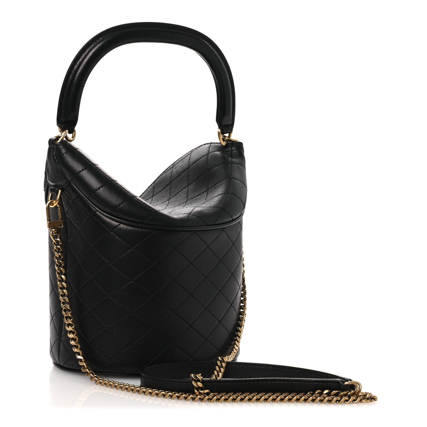 Saint Laurent Lambskin Gabby Mini Bucket Bag Black 3 of 12