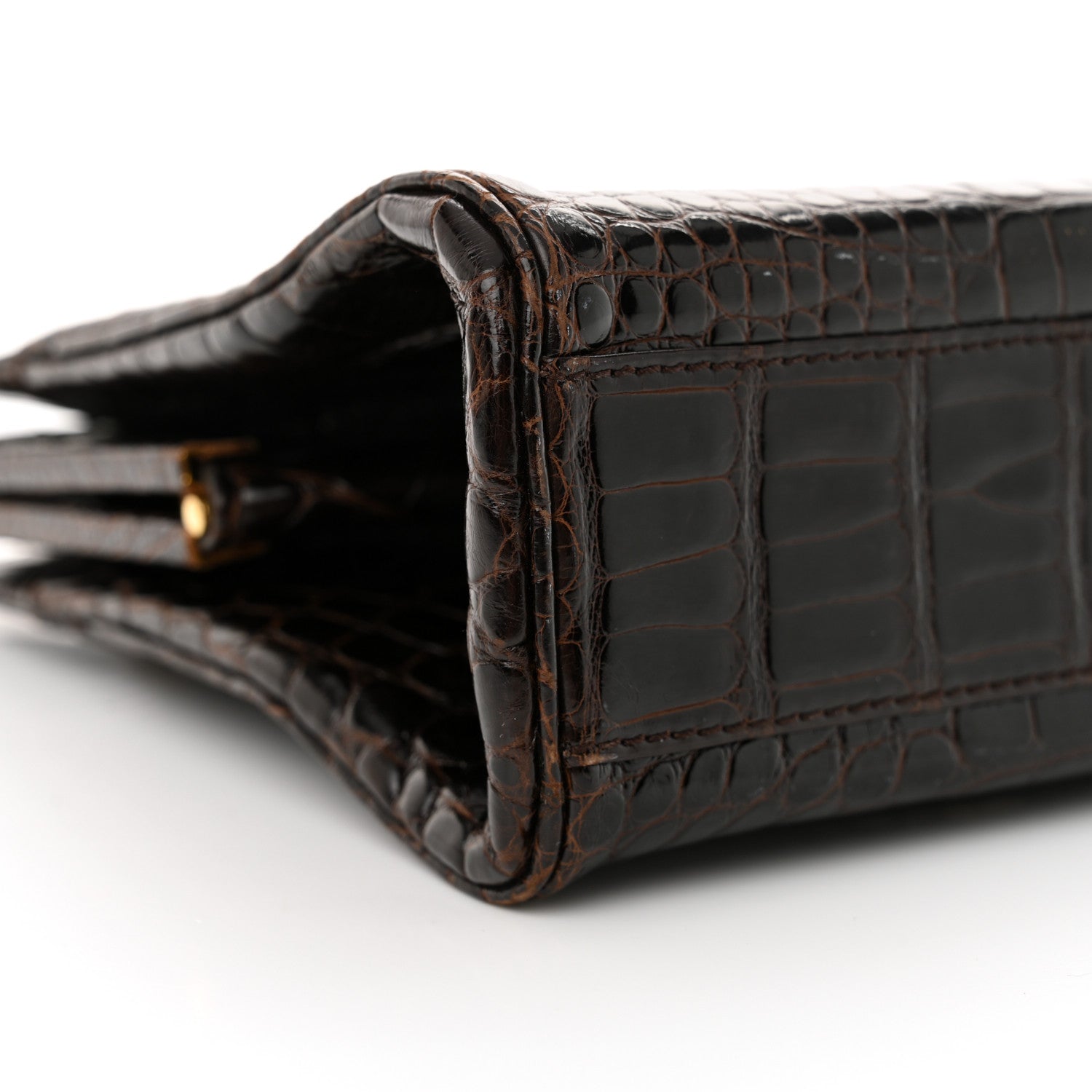 Chanel Alligator Chain Bag Dark Brown 10 of 12