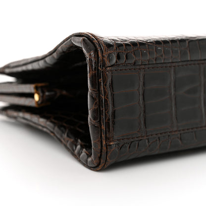 Chanel Alligator Chain Bag Dark Brown 10 of 12