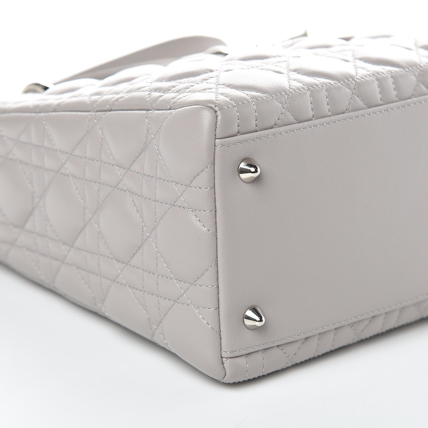 Christian Dior Lambskin Cannage Medium Lady Dior Grey 8 of 10