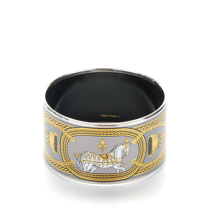 Hermes Enamel Printed Grand Apparat Extra Wide Bracelet 62 3 of 5