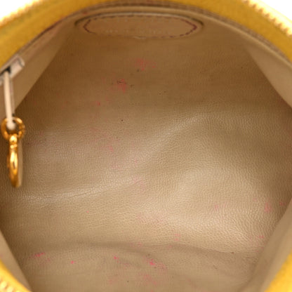 Chanel Caviar Timeless CC Cosmetic Pouch Yellow 5 of 15