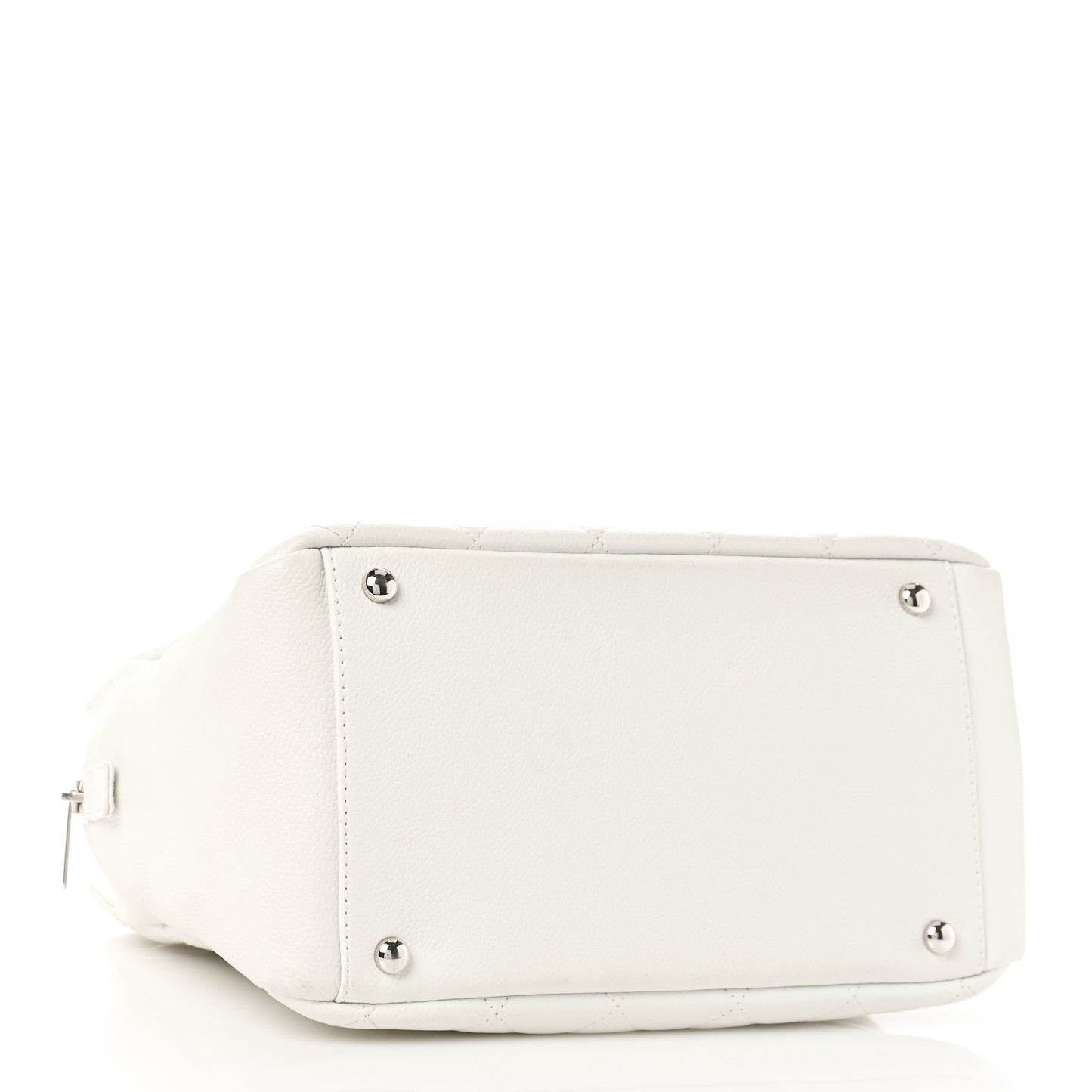 Caviar Quilted Petit Timeless Tote PTT White