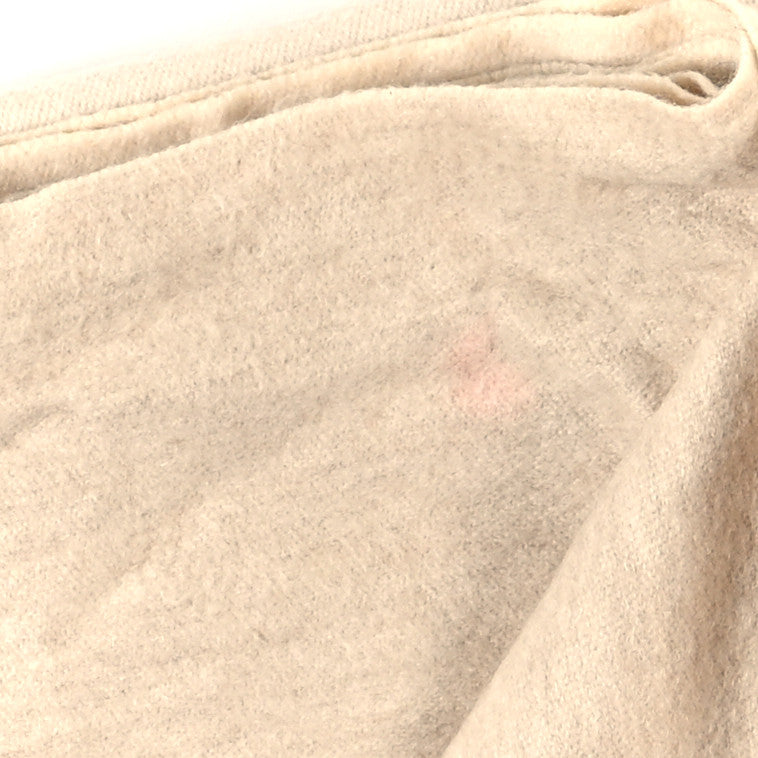 Cashmere Fringe Throw Blanket Ecru
