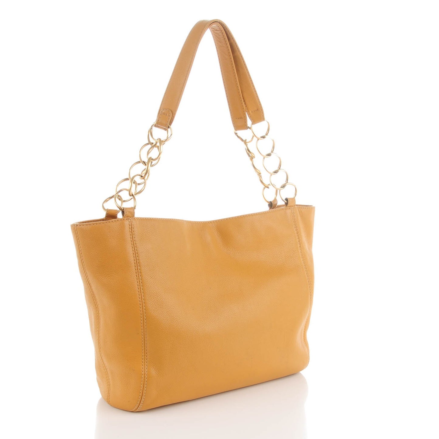 Calfskin CC Shoulder Bag Beige