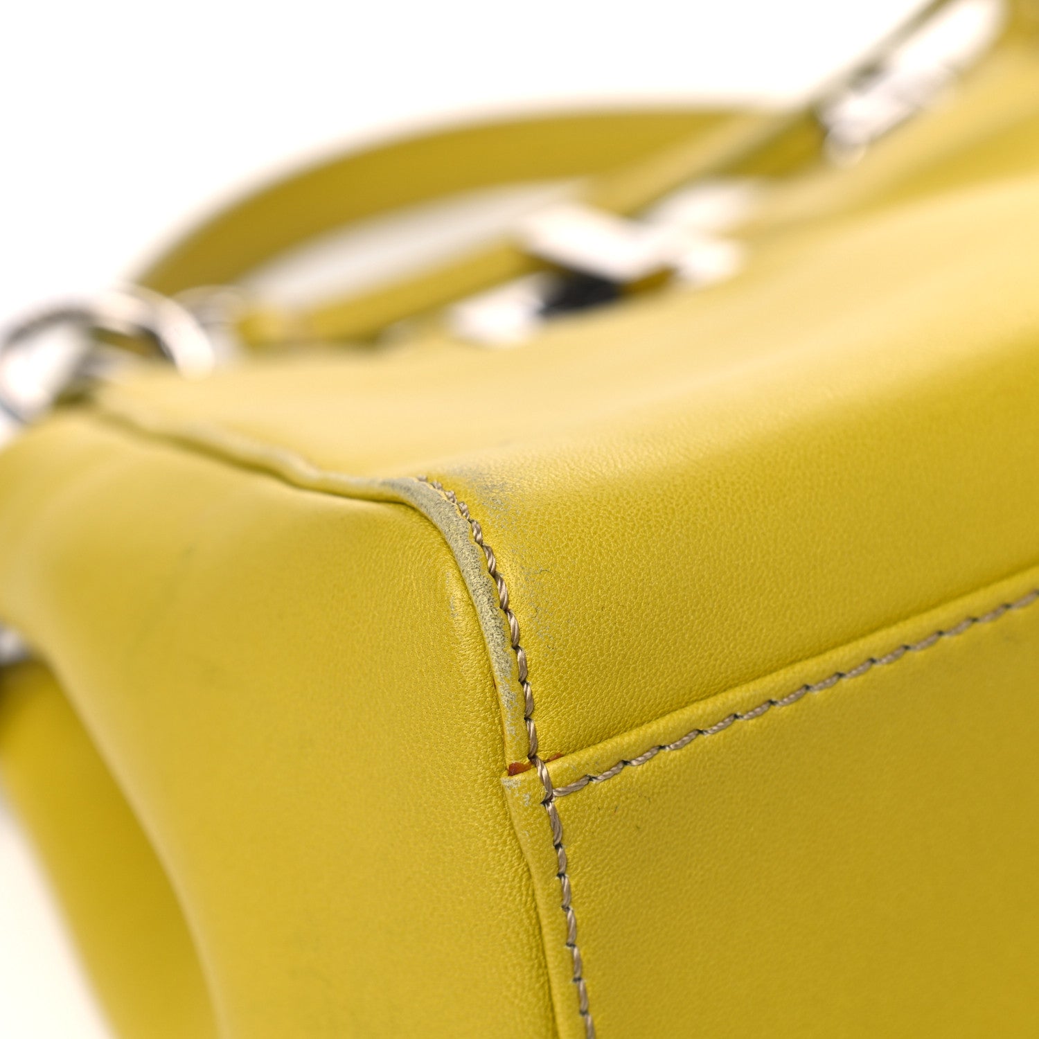 Fendi Nappa Mini Peekaboo Iconic Satchel Lime 10 of 10