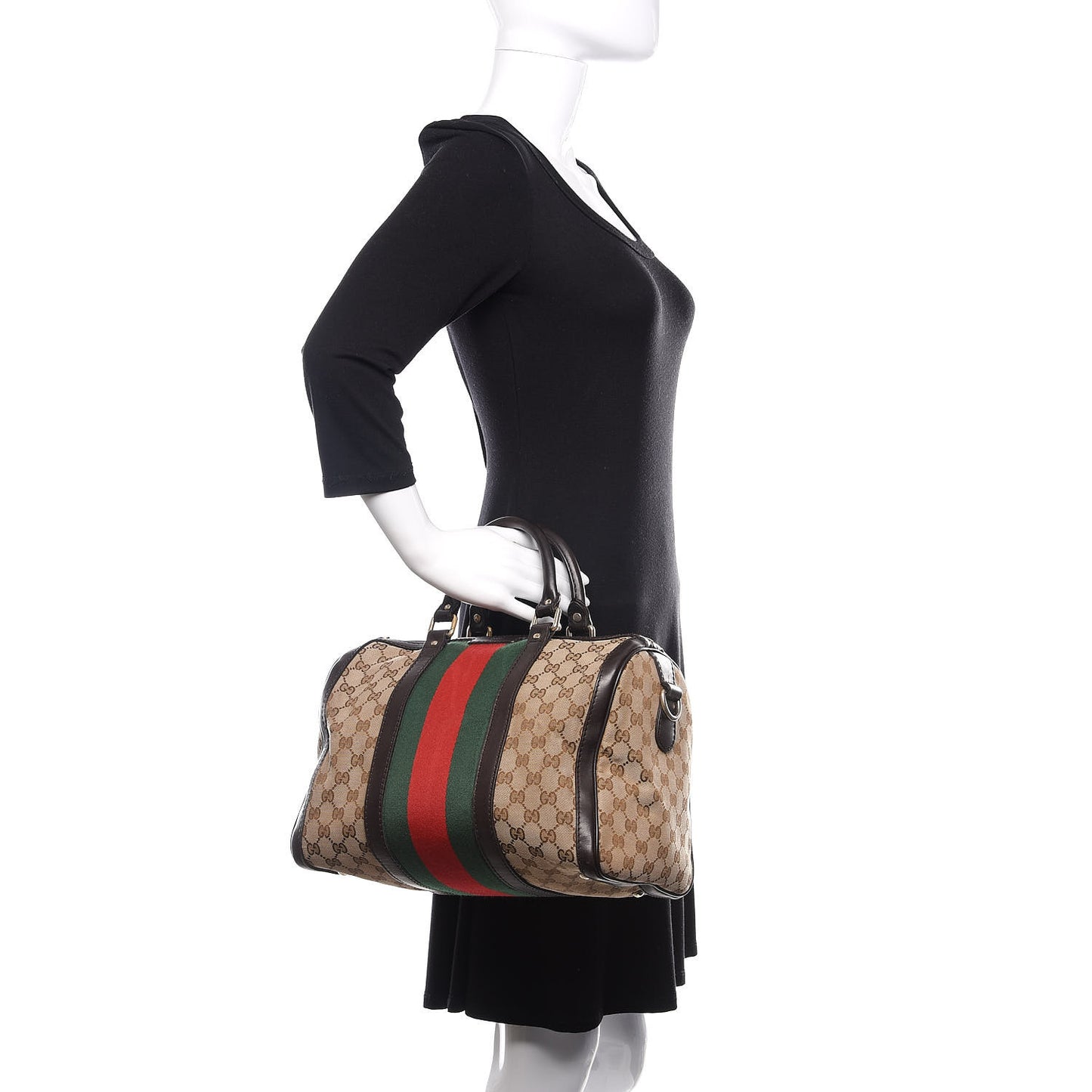 Monogram Vintage Web Medium Boston Dark Brown