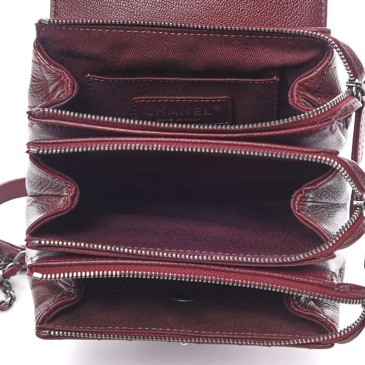 Chanel Goatskin Quilted CC Waiter Crossbody Burgundy 5 of 11