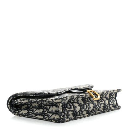Christian Dior Oblique Saddle Chain Pouch Blue 4 of 13