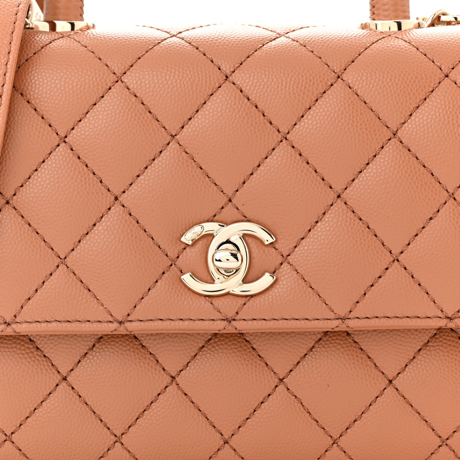 Chanel Caviar Quilted Lizard Embossed Mini Coco Handle Flap Brown 8 of 11