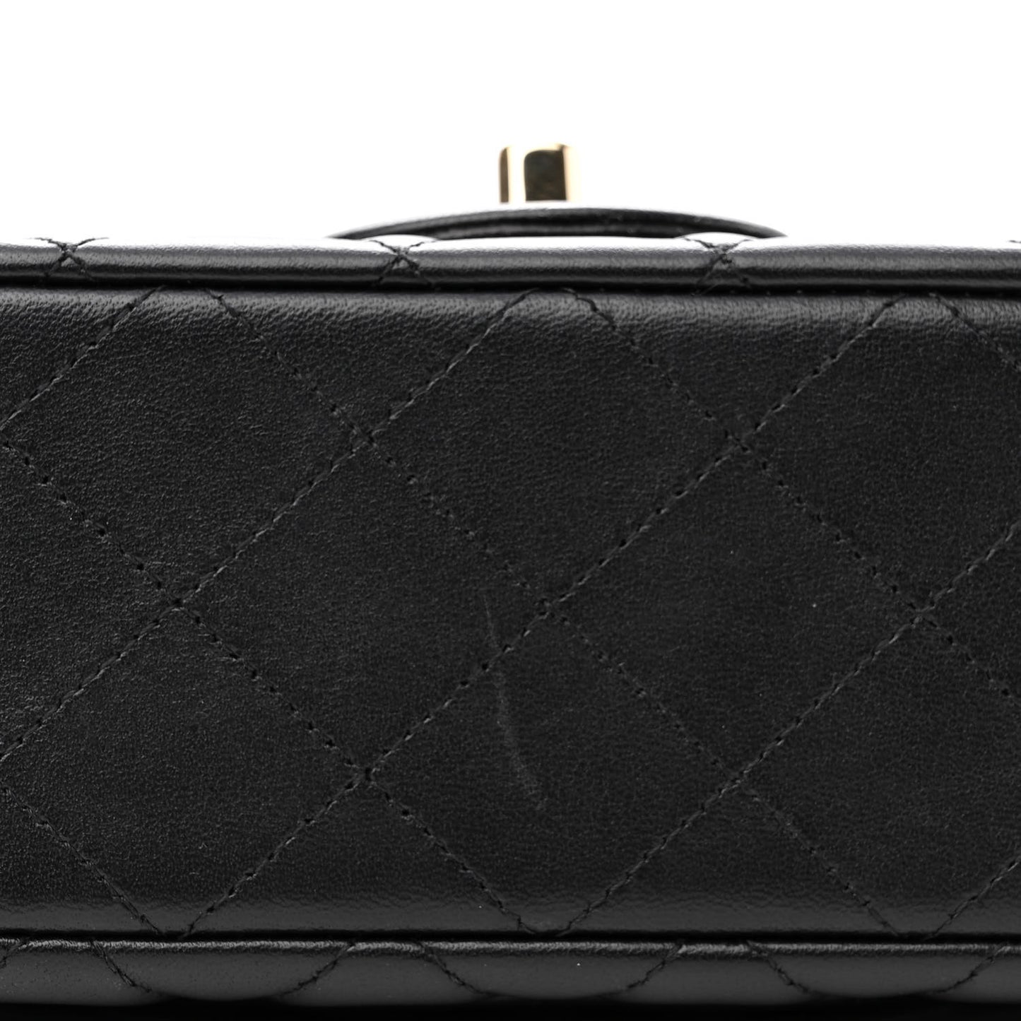 Lambskin Quilted Mini Rectangular Flap Black