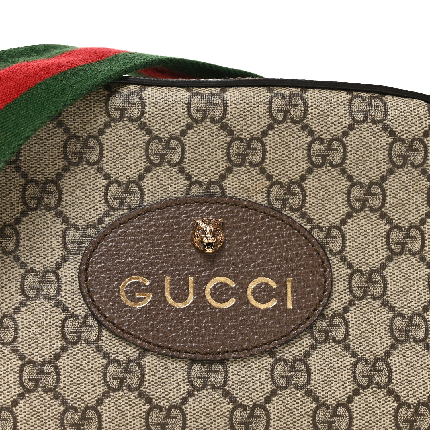 Gucci GG Supreme Monogram Web Neo Vintage Shoulder Bag Beige New Acero Crop 8 of 11