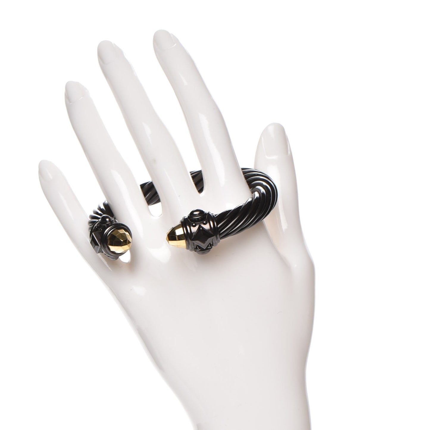 Aluminum 10mm Renaissance Cable Bracelet Black Gold