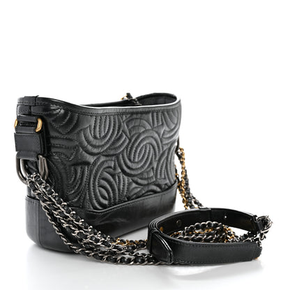 Chanel Aged Calfskin CC Quilted Small Gabrielle Hobo Black 3 of 12