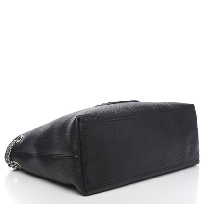 Gucci Pebbled Calfskin Studded Medium Soho Chain Shoulder Bag Black 3 of 8