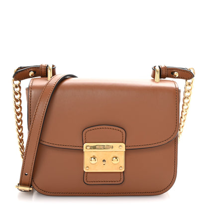 Miu Miu City Calf Lock Shoulder Bag Cognac 1 of 9